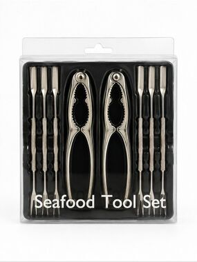 AMCO Houseworks 8-Pc Seafood Tool Set Crab Lobster Crackers & Picks